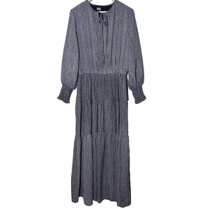 Bendigo Impressions maxi striped dress Elastic Waist neck  tie